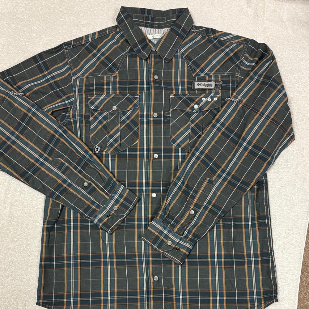 Columbia PFG Omni shade Men's Casual Plaid button down long sleeve medium